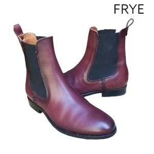 FRYE Melissa Carly Cognac Burgandy Red Wine Short Chelsea Ankle Boot Bootie 8